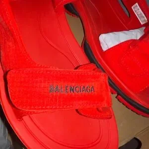 Balenciaga Red Tourist Two-Strap Ripstop Sandals Sz 43 US 10 NWT AND BOX Sandals Balenciaga Red size 42 IT in Rubber - 50800360 main image 4